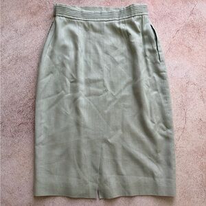 Classic Light Sage Pencil Skirt - Women's Tailored Skirt